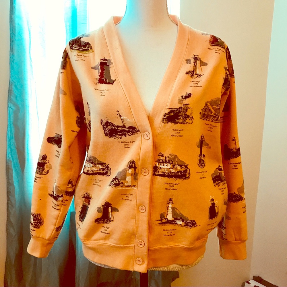 Vintage Lighthouse Cardigan -Size M